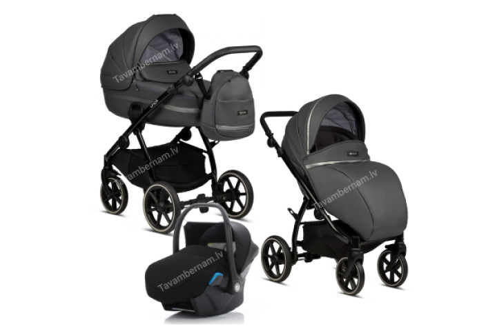 Tutis Uno 3 plus Leather 3-1 166 Licorice bērnu rati trīs vienā (eko-āda)